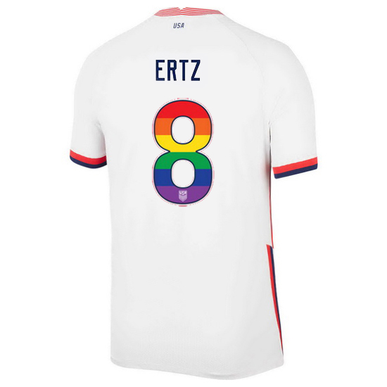 White Julie Ertz 2020/2021 Men's Stadium Rainbow Number Jersey