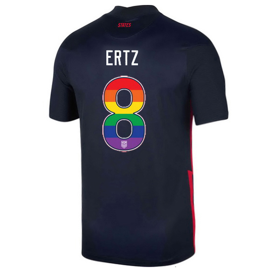 Navy Julie Ertz 2020/2021 Men's Stadium Rainbow Number Jersey