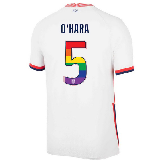 White Kelley O'Hara 2020/2021 Men's Stadium Rainbow Number Jersey