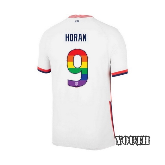 White Lindsey Horan 2020 Youth Stadium Rainbow Number Jersey