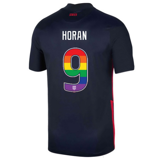 Navy Lindsey Horan 2020/2021 Men's Stadium Rainbow Number Jersey
