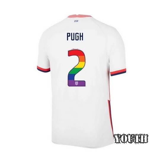 White Mallory Pugh 2020 Youth Stadium Rainbow Number Jersey - Click Image to Close