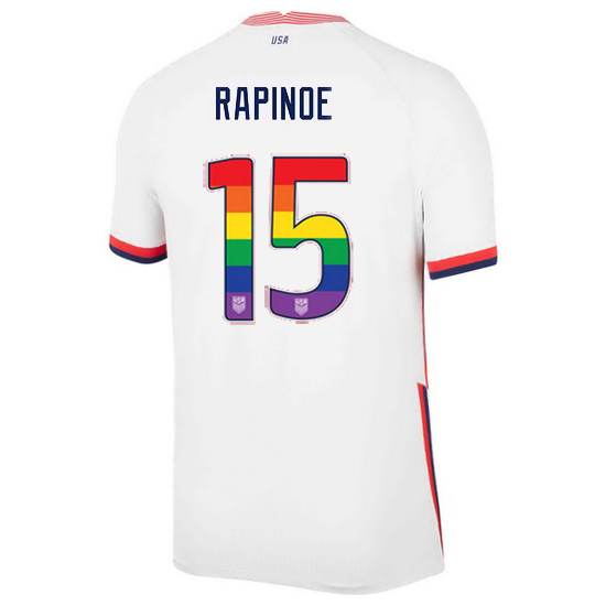 White Megan Rapinoe 2020/2021 Men's Stadium Rainbow Number Jersey
