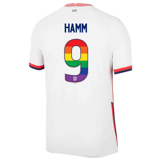 White Mia Hamm 2020/2021 Men's Stadium Rainbow Number Jersey - Click Image to Close
