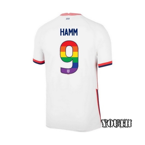 White Mia Hamm 2020 Youth Stadium Rainbow Number Jersey