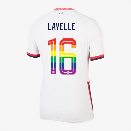 USA White Rose Lavelle 2020/2021 Women's Stadium PRIDE Jersey