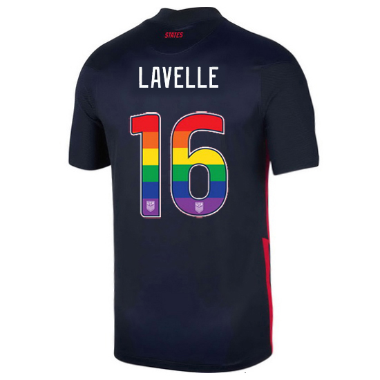 Navy Rose Lavelle 2020/2021 Men's Stadium Rainbow Number Jersey