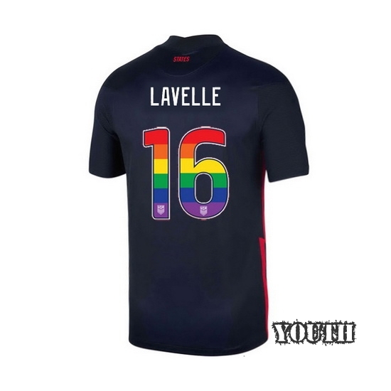 Navy Rose Lavelle 2020 Youth Stadium Rainbow Number Jersey