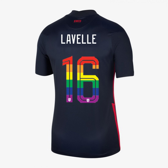 USA Navy Rose Lavelle 2020/2021 Women's Stadium PRIDE Jersey - Click Image to Close