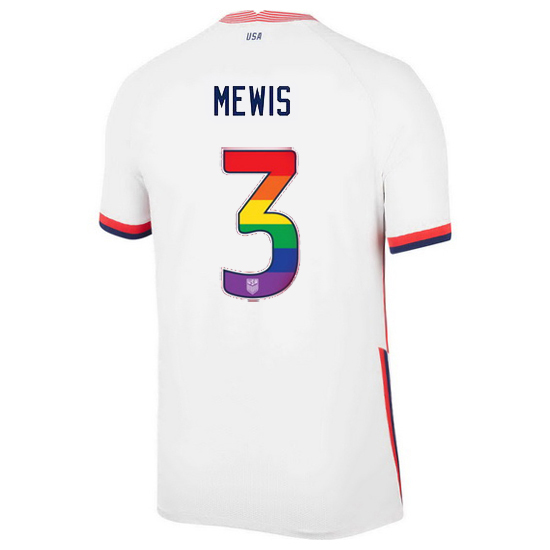 White Samantha Mewis 2020/2021 Men's Stadium Rainbow Number Jersey
