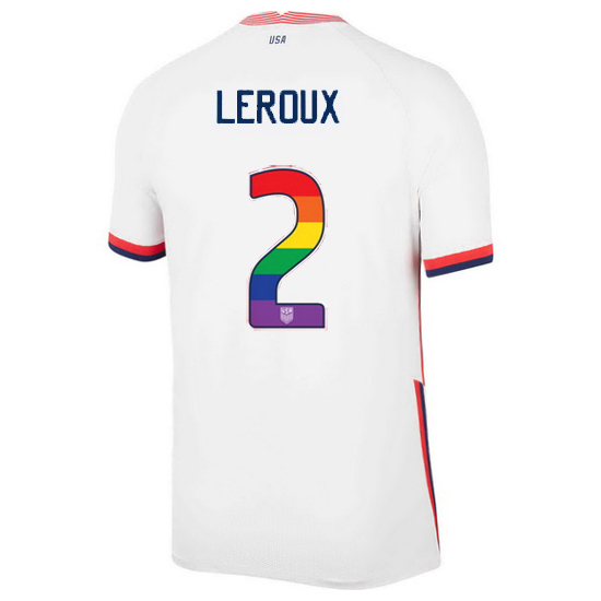 White Sydney Leroux 2020/2021 Men's Stadium Rainbow Number Jersey