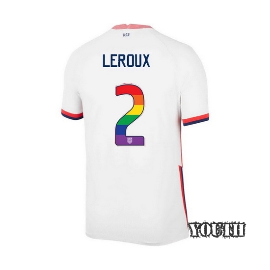 White Sydney Leroux 2020 Youth Stadium Rainbow Number Jersey