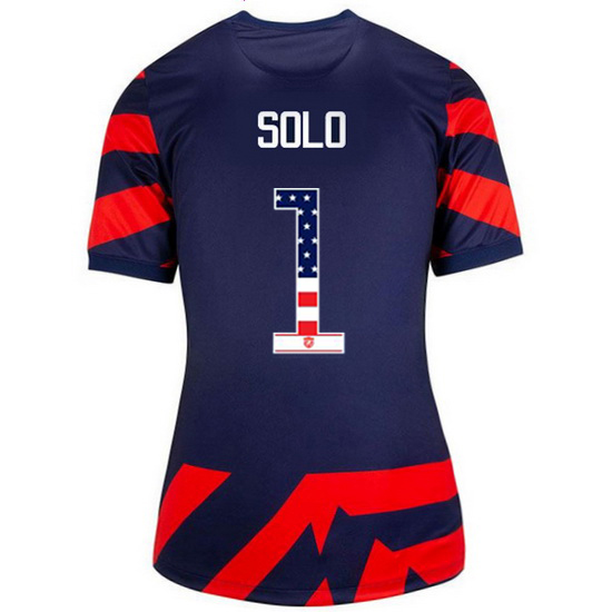 Navy/Red Hope Solo 2021/22 Women's Stadium Jersey Independence Day