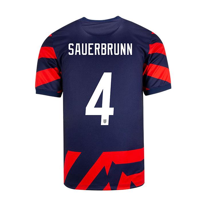 USA Navy/Red Becky Sauerbrunn 21/22 Youth Stadium Soccer Jersey - Click Image to Close