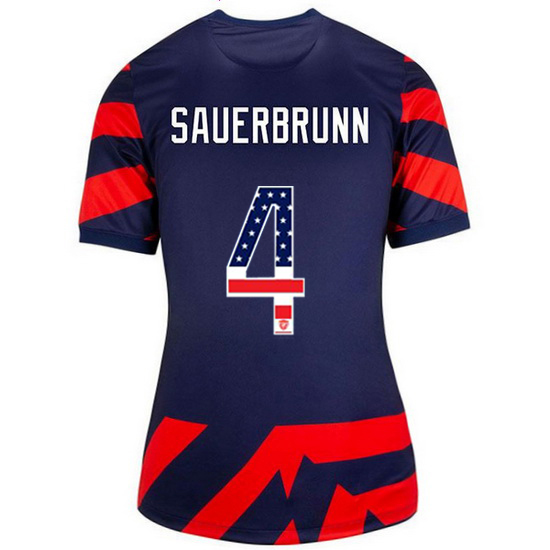 Navy/Red Becky Sauerbrunn 2021/22 Women's Stadium Jersey Independence Day - Click Image to Close