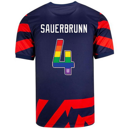 Navy/Red Becky Sauerbrunn 21/22 Men's Stadium Rainbow Number Jersey