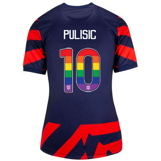 Away Christian Pulisic 2021 Women's Stadium Rainbow Number Jersey