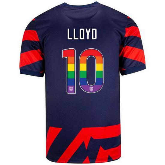 Navy/Red Carli Lloyd 21/22 Men's Stadium Rainbow Number Jersey - Click Image to Close