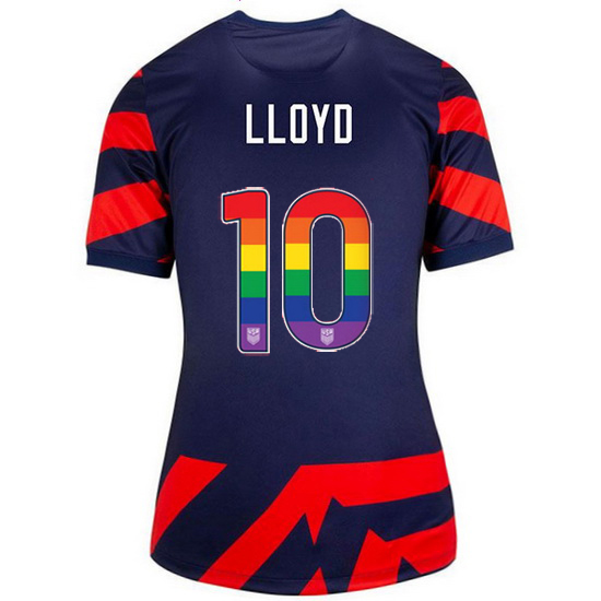 Away Carli Lloyd 2021 Women's Stadium Rainbow Number Jersey - Click Image to Close