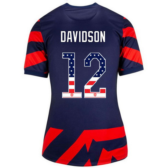 Navy/Red Tierna Davidson 2021/22 Women's Stadium Jersey Independence Day - Click Image to Close