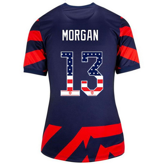 Navy/Red Alex Morgan 2021/22 Women's Stadium Jersey Independence Day - Click Image to Close