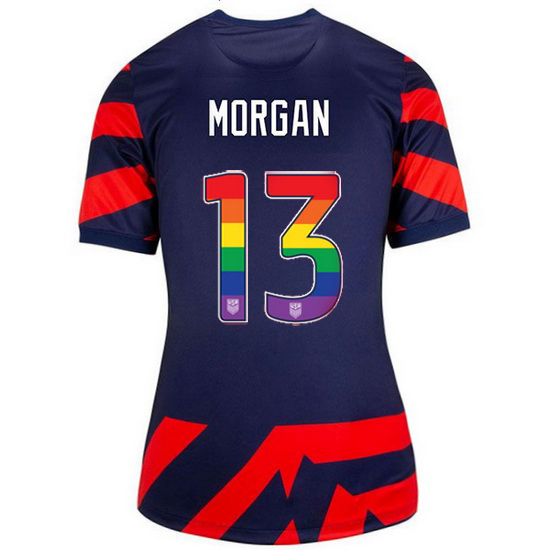 Away Alex Morgan 2021 Women's Stadium Rainbow Number Jersey