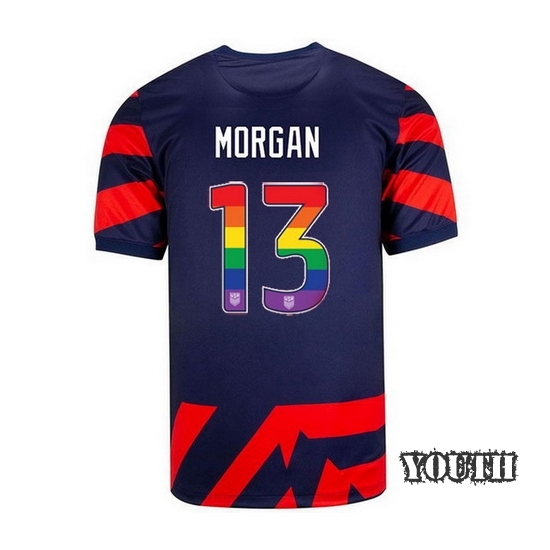 Navy/Red Alex Morgan 2021/22 Youth Stadium Rainbow Number Jersey