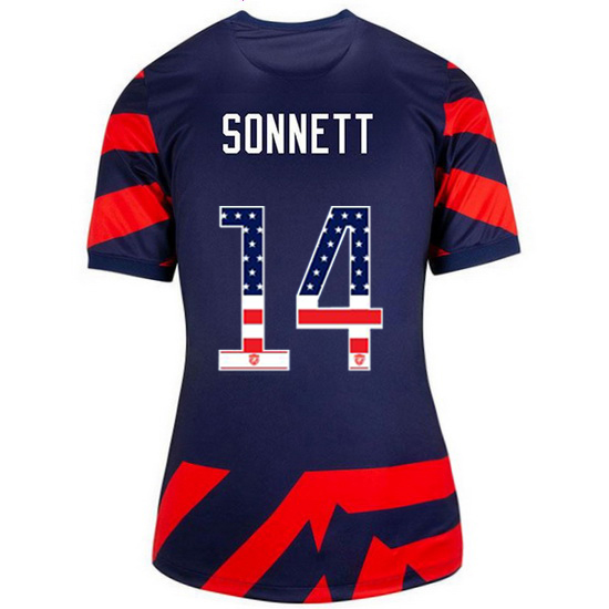 Navy/Red Emily Sonnett 2021/22 Women's Stadium Jersey Independence Day - Click Image to Close