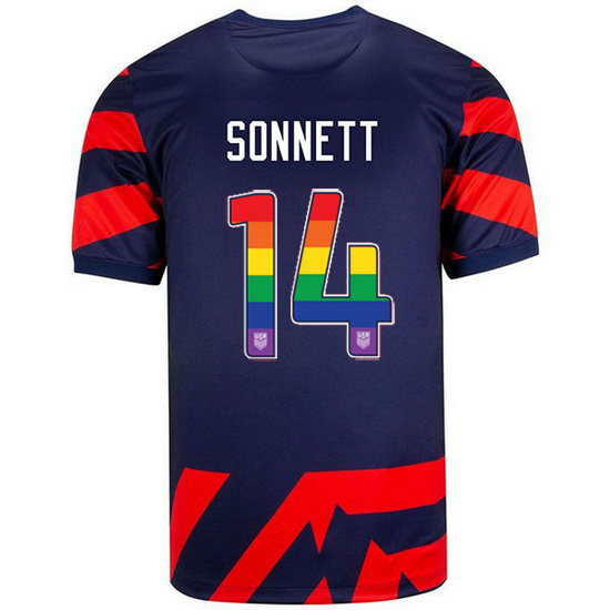 Navy/Red Emily Sonnett 21/22 Men's Stadium Rainbow Number Jersey - Click Image to Close