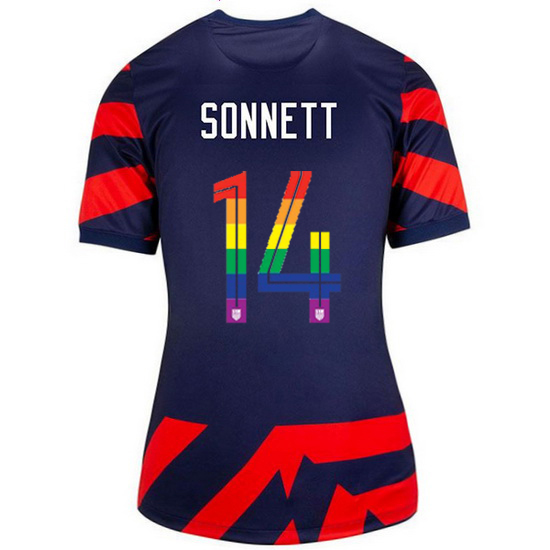 USA Navy/Red Emily Sonnett 21/22 Women's Stadium PRIDE Jersey - Click Image to Close