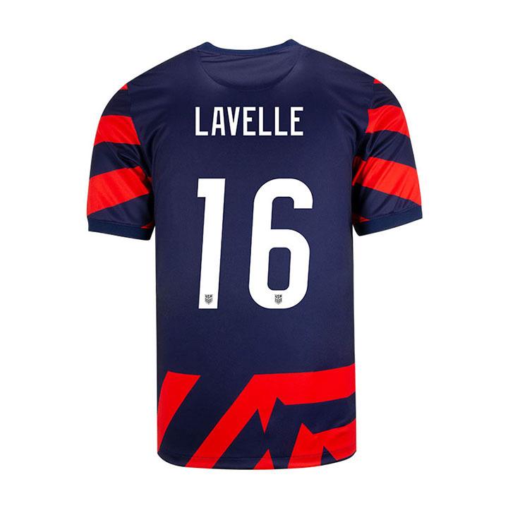 USA Navy/Red Rose Lavelle 21/22 Youth Stadium Soccer Jersey - Click Image to Close