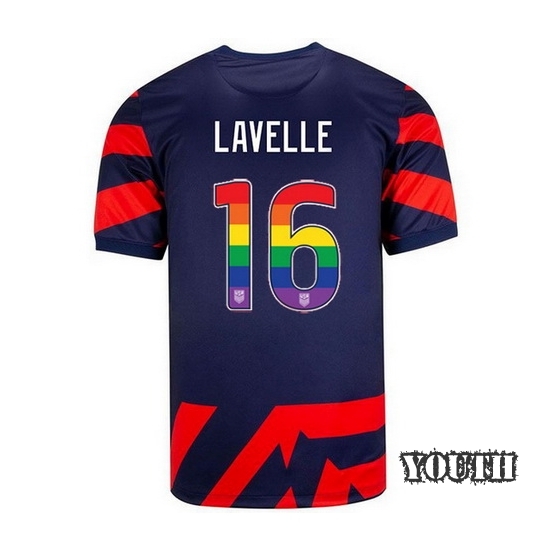 Navy/Red Rose Lavelle 2021/22 Youth Stadium Rainbow Number Jersey