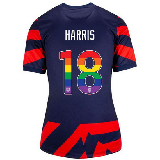 Away Ashlyn Harris 2021 Women's Stadium Rainbow Number Jersey