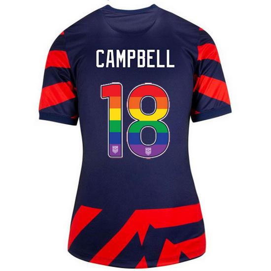 Away Jane Campbell 2021 Women's Stadium Rainbow Number Jersey - Click Image to Close