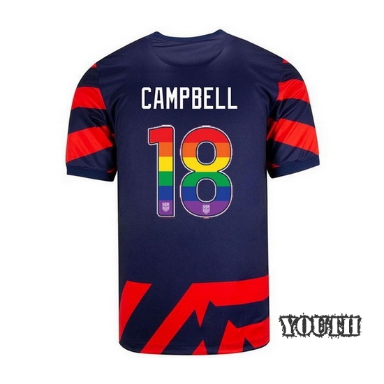 Navy/Red Jane Campbell 2021/22 Youth Stadium Rainbow Number Jersey - Click Image to Close