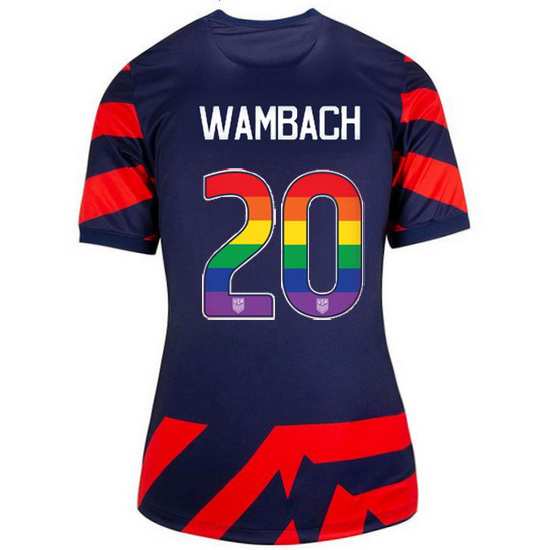 Away Abby Wambach 2021 Women's Stadium Rainbow Number Jersey