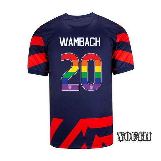 Navy/Red Abby Wambach 2021/22 Youth Stadium Rainbow Number Jersey - Click Image to Close
