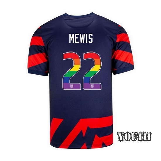 Navy/Red Kristie Mewis 2021/22 Youth Stadium Rainbow Number Jersey