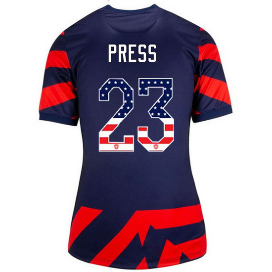 Navy/Red Christen Press 2021/22 Women's Stadium Jersey Independence Day - Click Image to Close