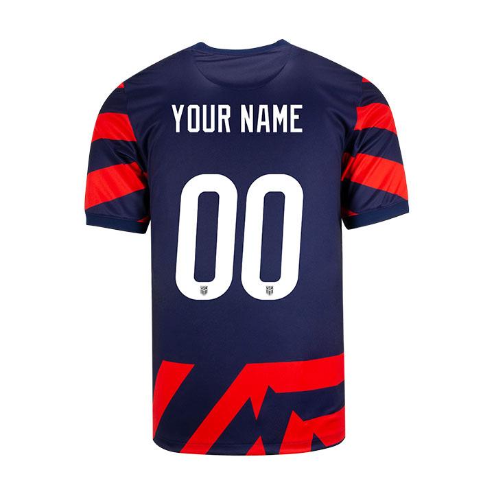USA Navy/Red Customized 21/22 Youth Stadium Soccer Jersey - Click Image to Close
