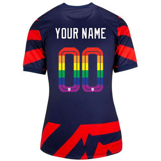 USA Navy/Red Customized 21/22 Women's Stadium PRIDE Jersey - Click Image to Close