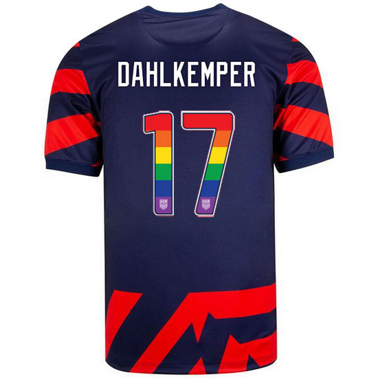 Navy/Red #17 Abby Dahlkemper 21/22 Men's Rainbow Number Jersey - Click Image to Close