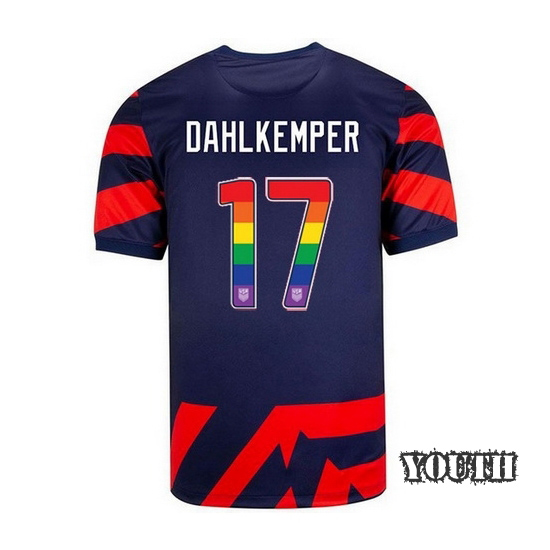 Navy/Red #17 Abby Dahlkemper 2021/22 Youth Rainbow Number Jersey - Click Image to Close
