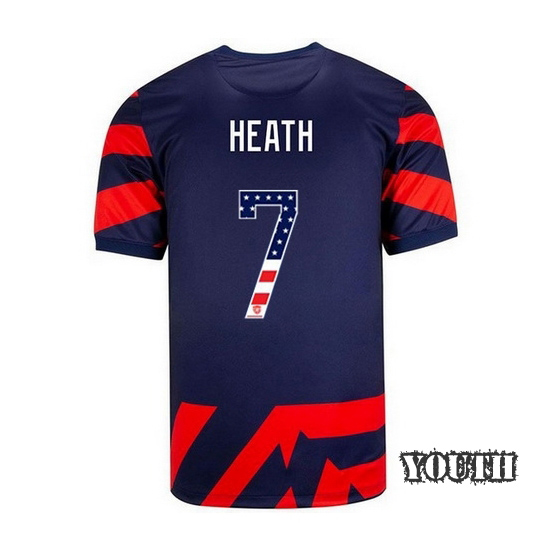 Away #7 Tobin Heath 2021/2022 Youth Jersey Independence Day - Click Image to Close
