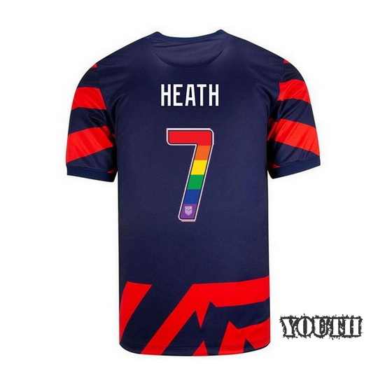 Navy/Red #7 Tobin Heath 2021/22 Youth Rainbow Number Jersey