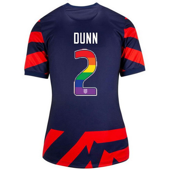 Away #2 Crystal Dunn 2021 Women's Stadium Rainbow Number Jersey