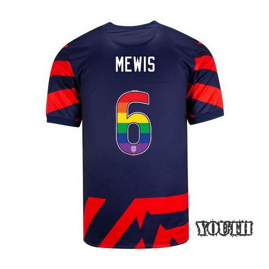 Navy/Red #6 Kristie Mewis 2021/22 Youth Rainbow Number Jersey