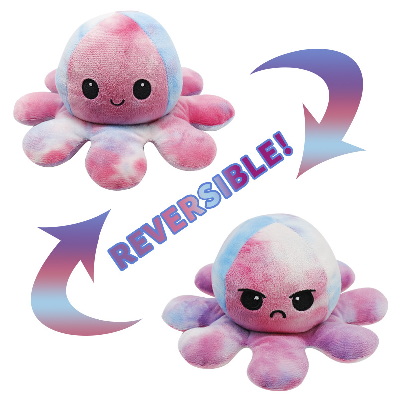 Tie-dyed Reversible Octopus Toy Soft Cute Creative Expression Gift