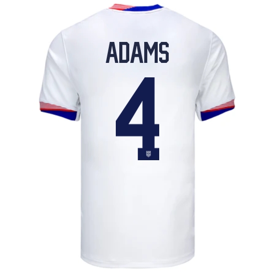 USA Tyler Adams 2024 Home Men's Stadium Soccer Jersey - Click Image to Close