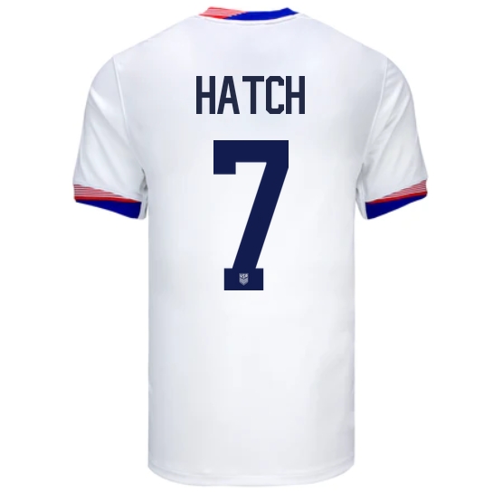 USA Ashley Hatch 2024 Home Men's Stadium Soccer Jersey - Click Image to Close